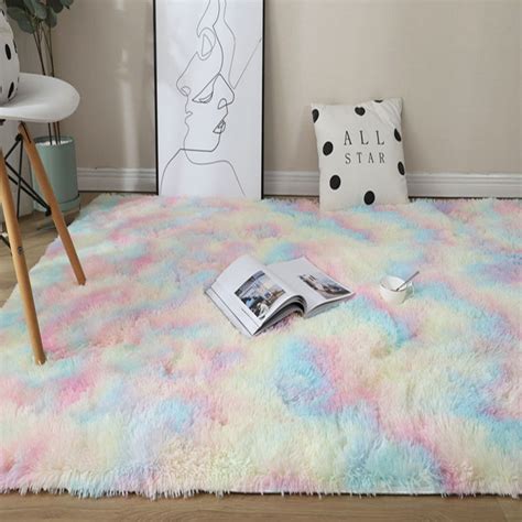 Texture, feel, look, plush carpet has it all. New Rainbow Colors Carpets Tie Dyeing Plush Soft Carpets ...
