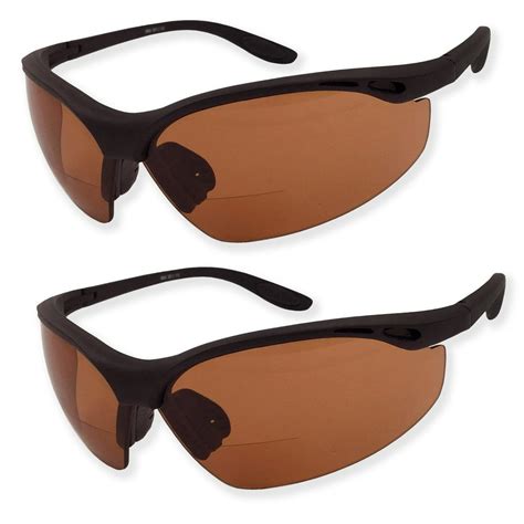 2 pairs bifocal safety driving sunglasses with reading corner rubber grip arms diopter 2 00