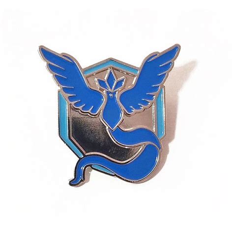 Team Mystic Pokemon Go Silver And Blue Metal Lapel Pin Back Badge