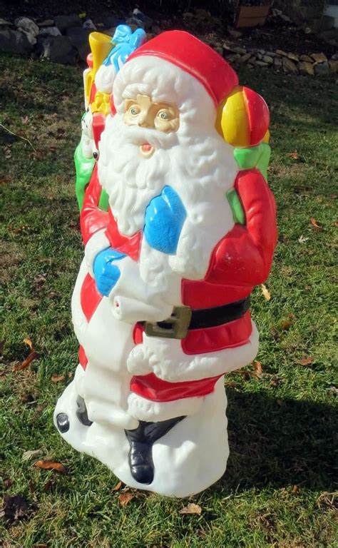 Rare Vintage Santa Claus Toys Christmas Lighted Outdoor Plastic Blow