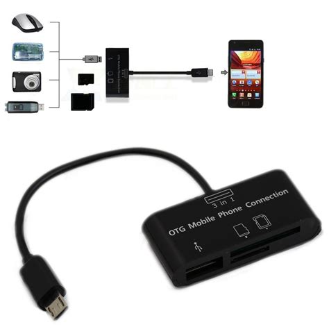 Usb c sd card reader adapter, ihoryson type c micro sd tf card reader adapter, 3 in 1 usb c to usb camera memory card reader adapter for new pad pro macbook pro and more ubc c devices. USB Connection Kit HUB SD Micro-SD Card Reader Adapter For OTG Mobile Phone AD | eBay