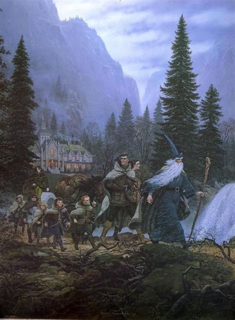 The Fellowship Leaving Rivendell By Ted Nasmith Tolkien Middle Earth