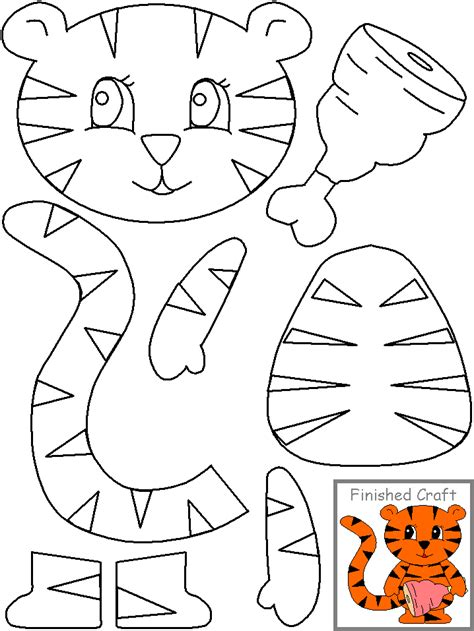 Cut Paste Tiger Manualidades Elaboración Manualidades Escolares