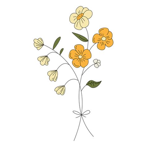 Flores Amarillas Dibujo Dibujado A Mano Descargar Pngsvg Transparente