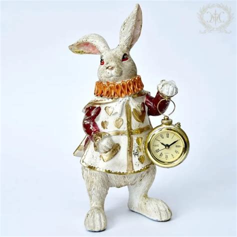 Alice In Wonderland White Rabbit Clock Statue Antique Style New 8308 Picclick