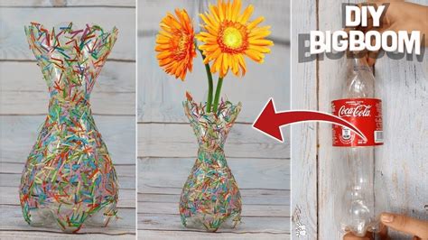 How To Make Flower Vase With Plastic Bottle And Paper Supper Quicky