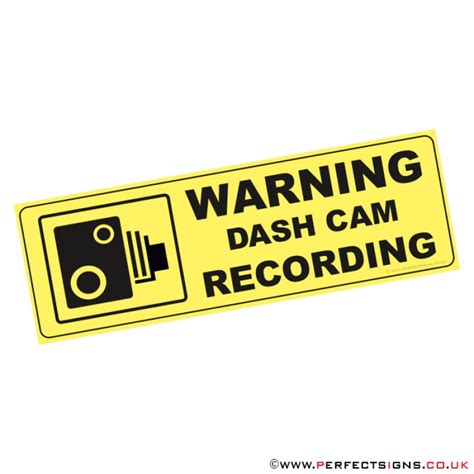 Warning Dash Cam Recording Sticker