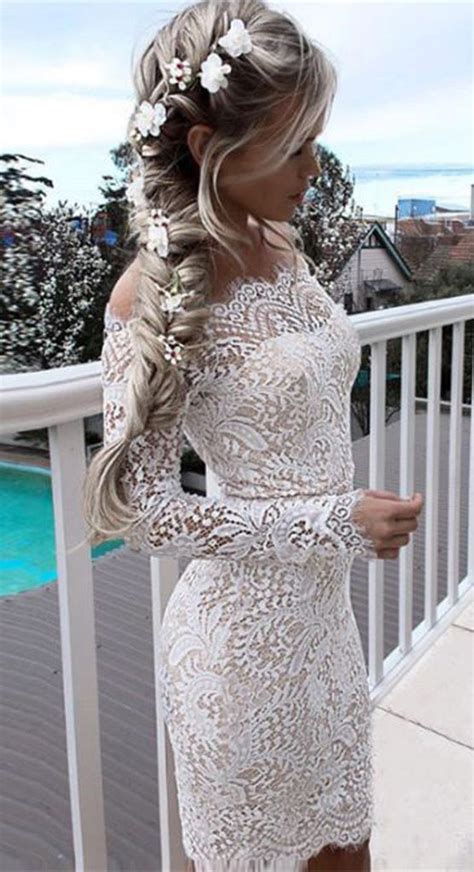 White Lace Homecoming Dress For Teenssexy Short Prom Dresses For Girl