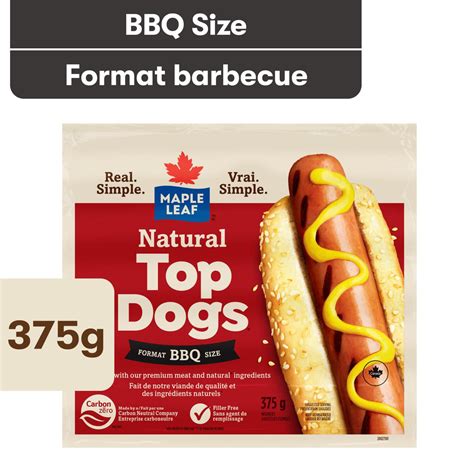 Maple Leaf Natural Top Dogs Bbq Hot Dogs Walmart Canada