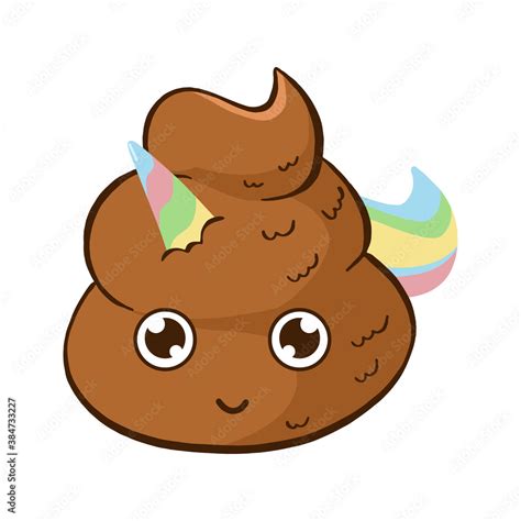 Vector Cute Unicorn Poop Emoji Stock Vector Adobe Stock