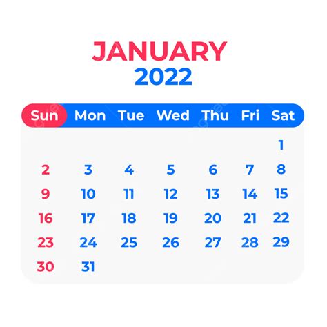 January Calendar Hd Transparent 2022 January Calendar Png January