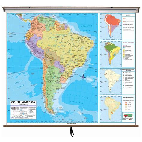 South America Advanced Political Wall Map Shop Classroom Maps