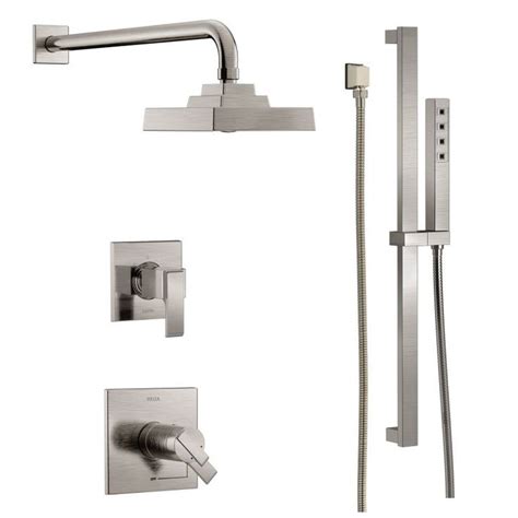 Can brushed nickel delta shower faucets be returned? Delta DSS-Ara-17T01 | Shower systems, Modern bathroom ...