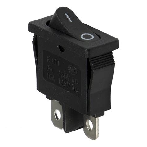 KCD1 101 10 Black Perforate 19 X 7 Mm 2 Pins ON OFF Rocker Switch