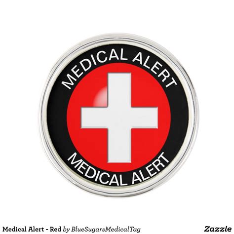 Medical Alert Red Lapel Pin Lapel Pins Diy Red Lapel Pin Diy Design