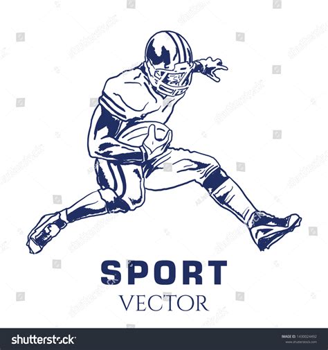 American Football Player Vector Sport Vector Stock Vector Royalty Free