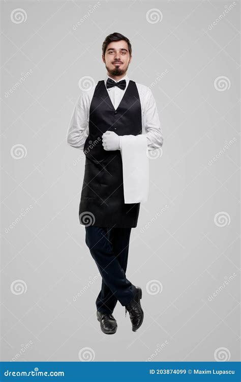 Professional Male Waiter With Towel Stock Image Image Of Luxury