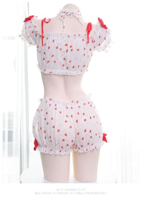 Country Strawberry Outfit Farm Girl Lingerie Kawaii Ddlg Playground