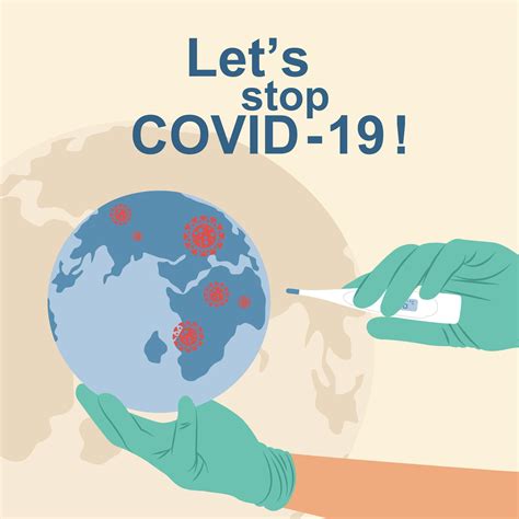 Lets Stop Covid 19 And Protect This World Concept 1872931 Vector Art At Vecteezy