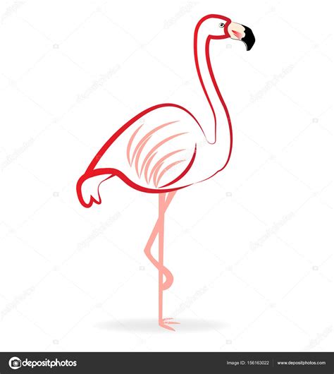 Flamingo silhouettes on the white background. Flamingo line art | Flamingo line art logo — Stock Vector ...