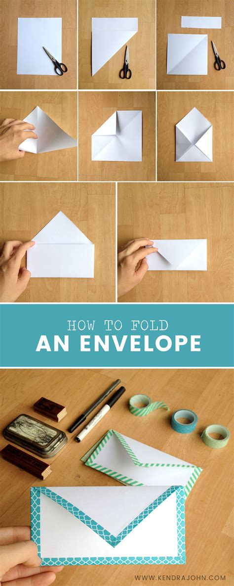 How To Fold An Envelope With Paper And Scissors On The Table In