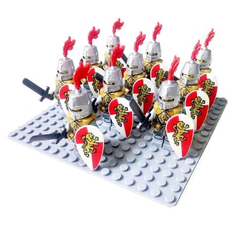 Minifigures Figurines Medieval Soldiers 10pcsset Red Knights Type A