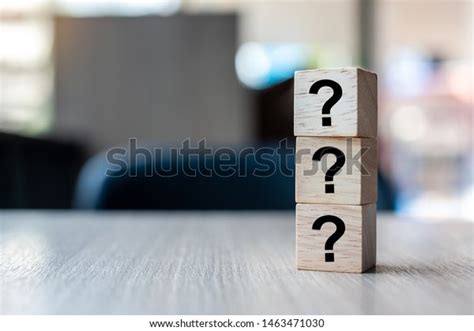 Questions Mark Word Wooden Cube Block Stock Photo Edit Now 1463471030