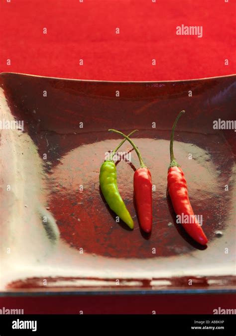 Red Green Chili Peppers Stock Photo Alamy