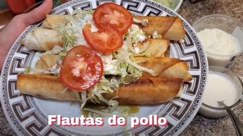 Flautas De Pollo Con Tortillas De Harina Youtube