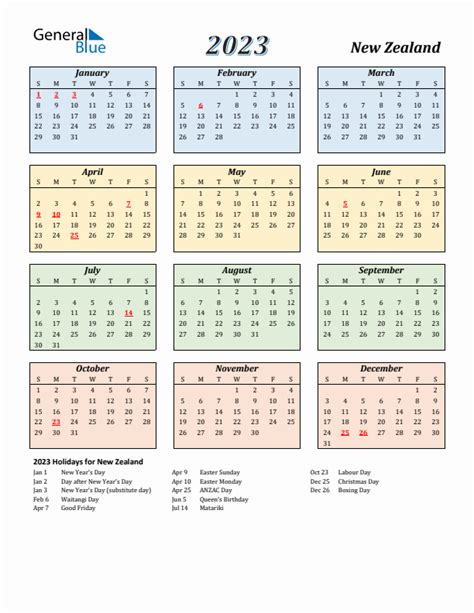 New Zealand Calendar 2023 Get Calendar 2023 Update
