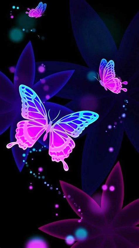 Iphone Neon Blue Butterfly Wallpaper You Can Also Upload And Share