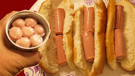 Hot dog generally means a type of sausage called a frankfurter. I eat Canned Vienna Sausage in Hot Dog Bun just like that ...