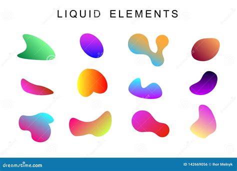 Colorful Gradient Fluid Shapes Stock Vector Illustration Of Liquid