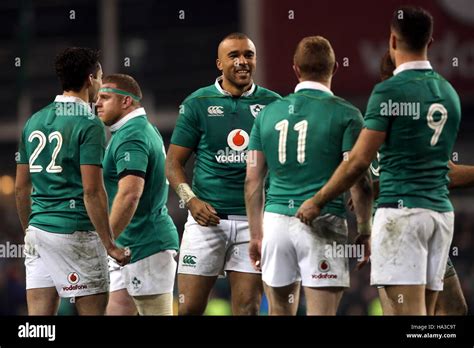 Irelands Simon Zebo Celebrates After The Autumn International Match At