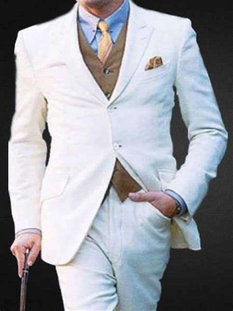 Great Gatsby Mens Clothing Costumes Suits Style For Men Rental White Pink