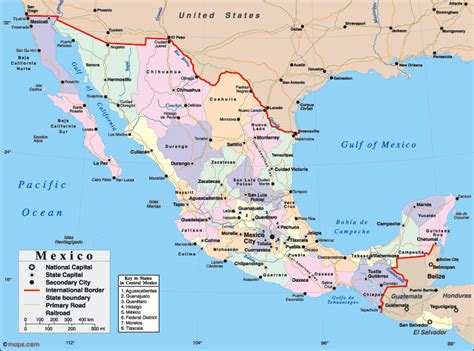 Entidades Federativas Mapa De Mexico Con Nombres De Estados Y Capitales