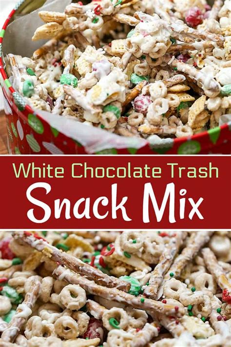 These homemade christmas candy recipes that are perfect for to share with friends or neighbors during the holiday season or throughout the year! This White Chocolate Christmas Trash is a Snack Mix recipe ...