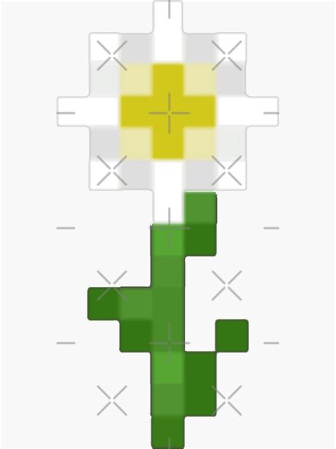 Classic Minecraft Daisy Flower Sticker For Sale By Tumblestwo Redbubble