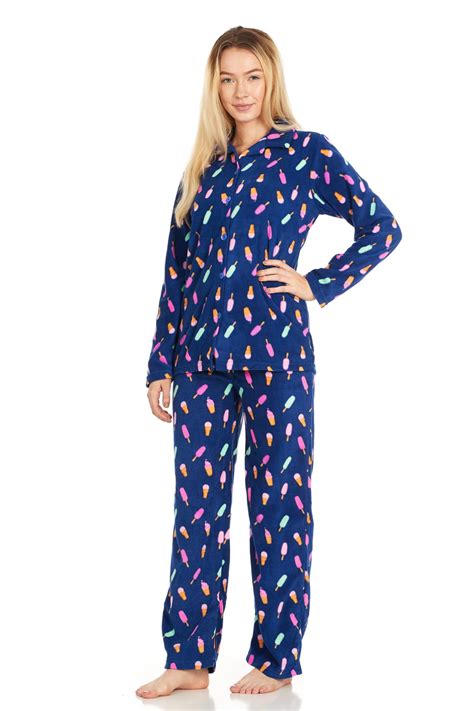 Unique Styles Asfoor 2 Piece Pajamas For Women Long Sleeve Cute Sleepwear Fleece Pajamas Set