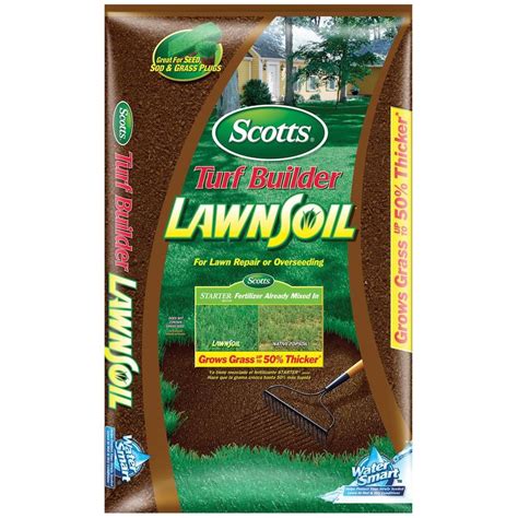 Apply to a wet or dry lawn on a calm day in any season. Scotts Turf Builder 1.5 cu. ft. Lawn Soil-79559750 - The ...