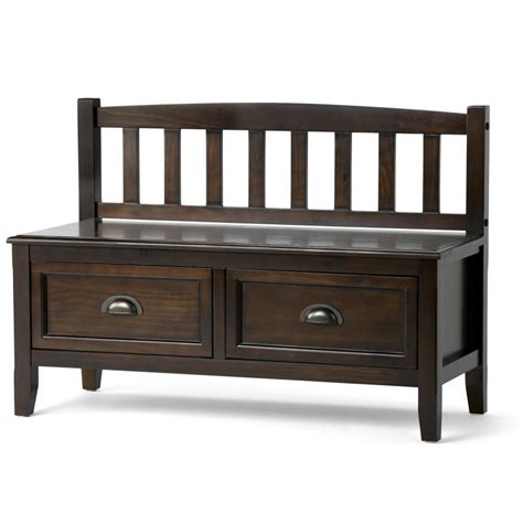 Portland Solid Wood 42 Inch Wide Traditional Entryway Storage Bench