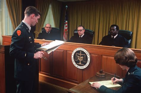 U S Army Personnel Participate In A Courtroom Procedure In The Court