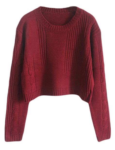 Womens Red Cable Knit Sweater Her Sweater