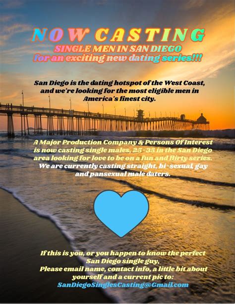 San Diego Casting Call For Single Men To Be On A Reality Dating Show Auditions Free