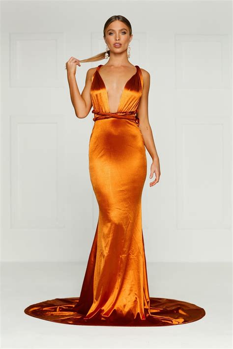 Golden Rust Dresses For Special Occasions 2020 Alamour The Label Melody Jacob
