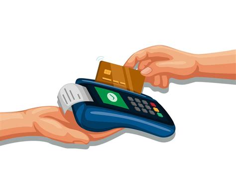 Hand Swipe Credit Card On Payment Device Mobile Banking And Shopping