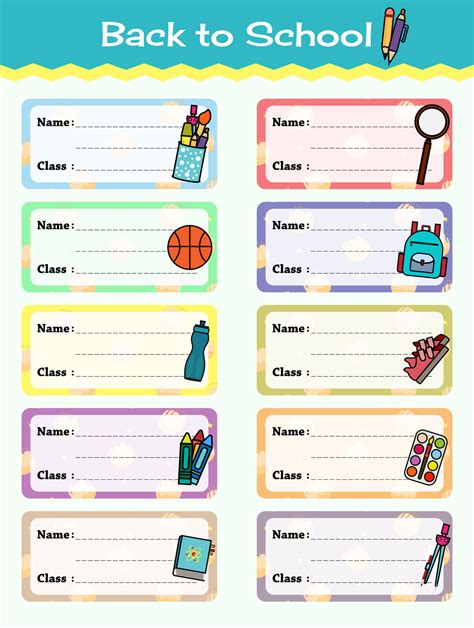Free Printable Name Labels For School Books Printable Templates Free