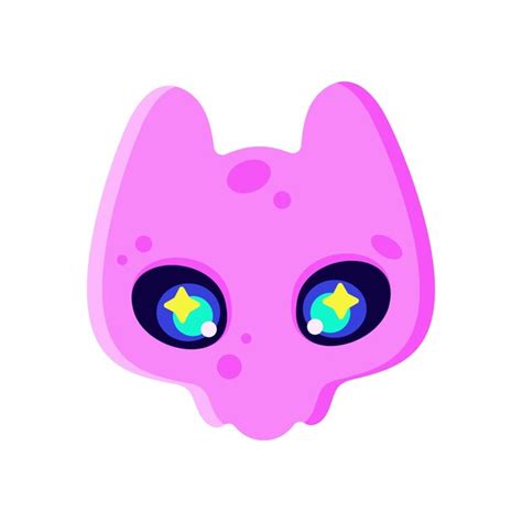 premium vector pink cat skull with glowing eyes halloween decorations cool dark cartoon