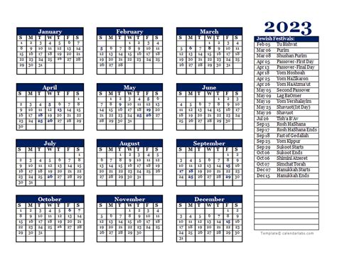 2023 Jewish Festivals Calendar Template Free Printable Templates