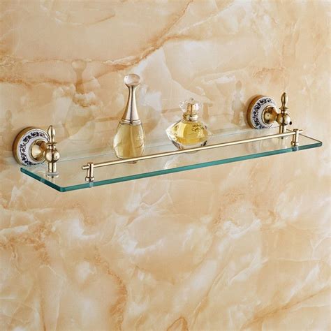 Shop for home bathroom shelves online at target. Brass Blue and White Porcelain Golden Bathroom Shelf ...